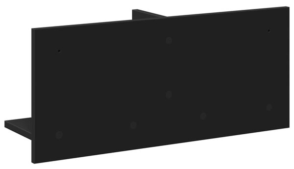 Fekete szerelt fa faliszekrény 70 x 16,5 x 30 cm