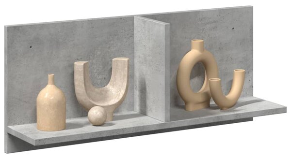 Betonszürke szerelt fa faliszekrény 70 x 16,5 x 30 cm
