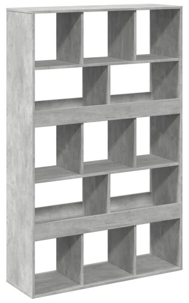 Betonszürke szerelt fa könyvespolc 100 x 33 x 156,5 cm