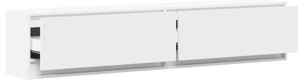 Fehér falra szerelhető TV-szekrény LED-del 180 x 31 x 38 cm