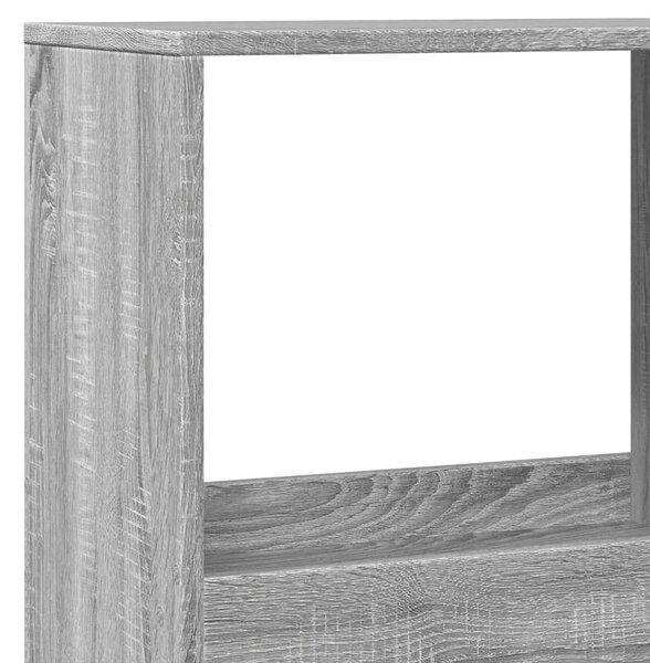 Szürke sonoma színű szerelt fa könyvespolc 100 x 33 x 175 cm