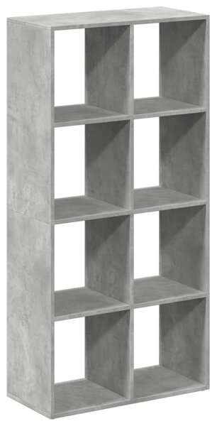 Betonszürke szerelt fa elválasztó könyvespolc 69,5x29x137,5 cm