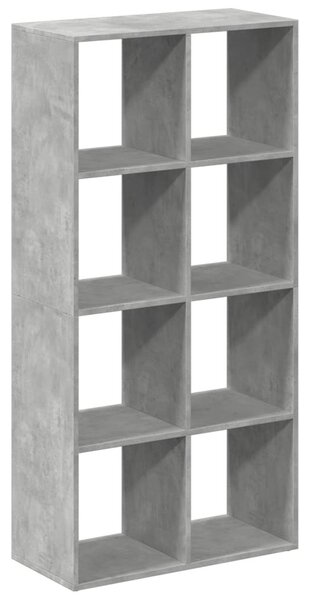 Betonszürke szerelt fa elválasztó könyvespolc 69,5x29x137,5 cm