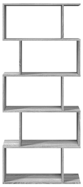 5 szintes szürke sonoma fa elválasztó könyvespolc 70x24x161 cm