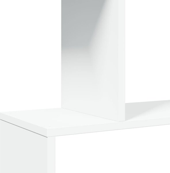 4-szintes fehér szobaelválasztó könyvespolc 70 x 24 x 129 cm rétegelt fa