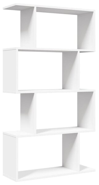 4-szintes fehér szobaelválasztó könyvespolc 70 x 24 x 129 cm rétegelt fa