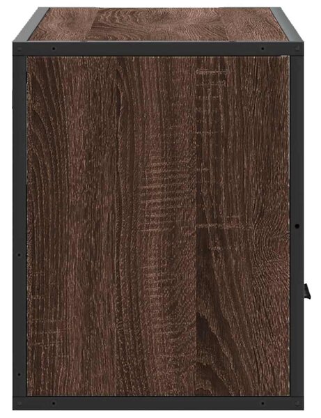 Barna tölgy színű szerelt fa és fém TV-szekrény 80x31x39,5 cm