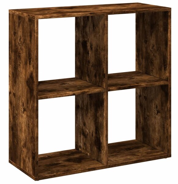 Füstös tölgy szerelt fa elválasztó könyvespolc 69,5x29x69,5 cm