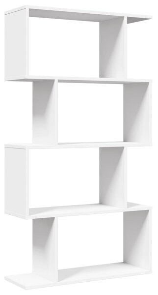 4-szintes fehér szobaelválasztó könyvespolc 70 x 24 x 129 cm rétegelt fa