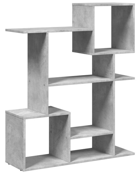 Betonszürke szerelt fa elválasztó könyvespolc 92x29x112 cm