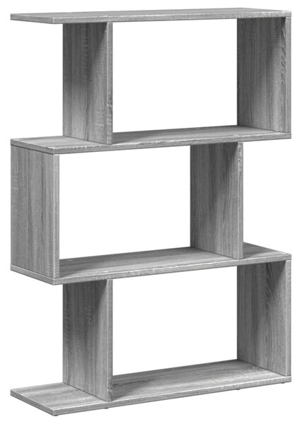 3 szintes szürke sonoma fa elválasztó könyvespolc 70x24x97 cm