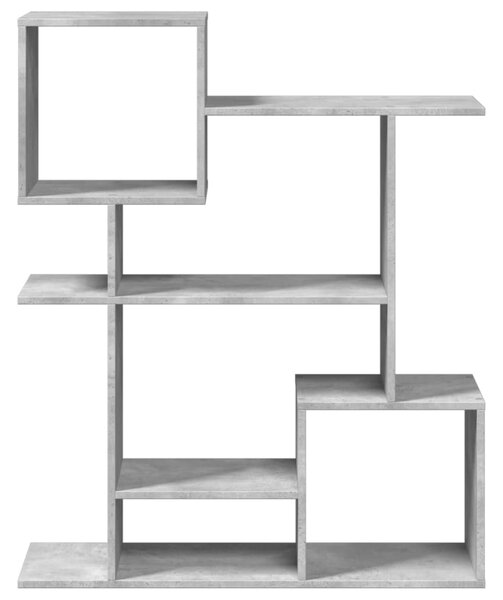 Betonszürke szerelt fa elválasztó könyvespolc 92x29x112 cm