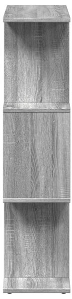 3 szintes szürke sonoma fa elválasztó könyvespolc 70x24x97 cm
