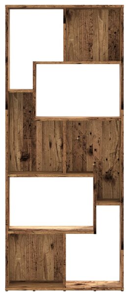 Antik fa színű szerelt fa könyvespolc 67 x 24 x 161 cm