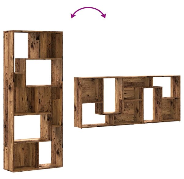 Antik fa színű szerelt fa könyvespolc 67 x 24 x 161 cm