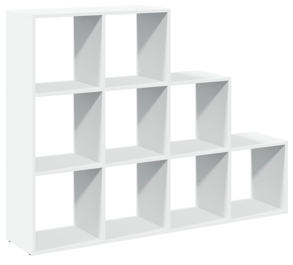 3 szintes fehér fa elválasztó könyvespolc 137,5 x 29 x 103,5 cm