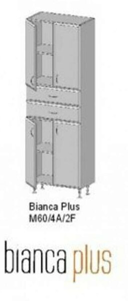 Bianca Plus Fürdőszobabútor - Magas Szekrény - 60 cm
