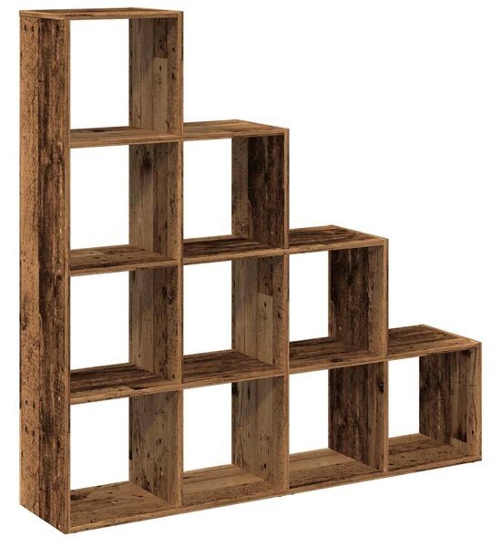 4 szintes antik színű elválasztó könyvespolc 131,5x29x131,5 cm