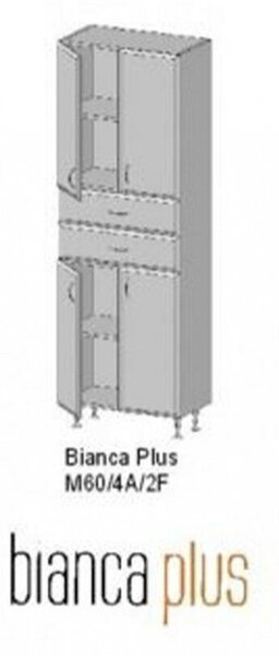 Bianca Plus Fürdőszobabútor - Magas Szekrény - 60 cm
