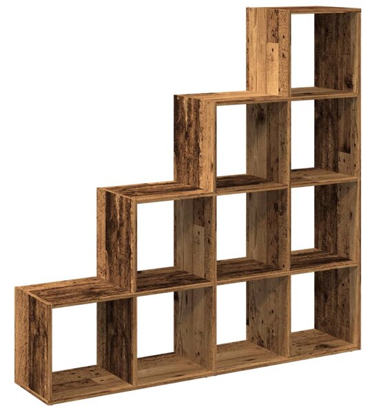 4 szintes antik színű elválasztó könyvespolc 131,5x29x131,5 cm