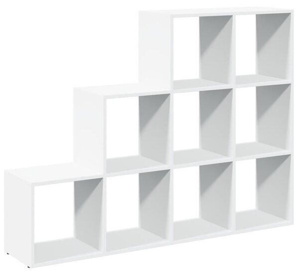 3 szintes fehér fa elválasztó könyvespolc 137,5 x 29 x 103,5 cm