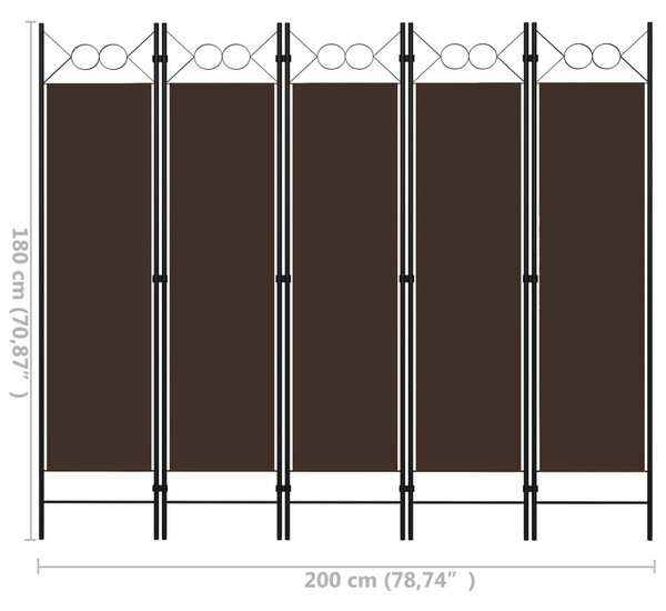 Barna 5 paneles paraván 200 x 180 cm