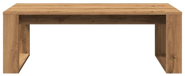 Kézműves tölgy színű szerelt fa dohányzóasztal 102 x 50 x 35 cm