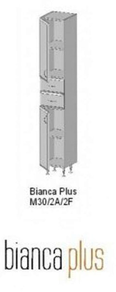 Bianca Plus Fürdőszobabútor Magas Szekrény - 30cm