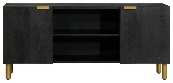 Fekete szerelt fa TV-szekrény 105 x 33 x 46 cm