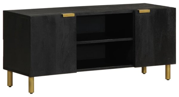 Fekete szerelt fa TV-szekrény 105 x 33 x 46 cm