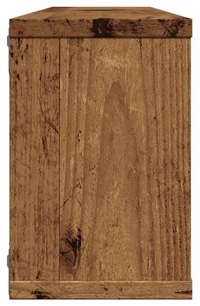 4 db antik fa színű szerelt fa fali kockapolc 60 x 15 x 23 cm