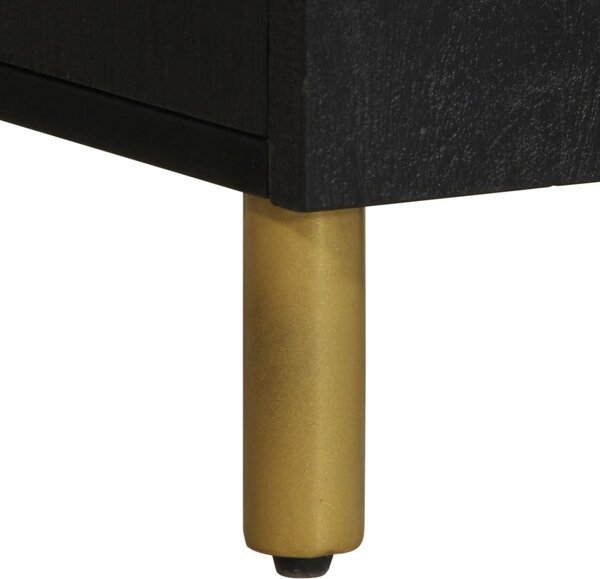 Fekete szerelt fa TV-szekrény 105 x 33 x 46 cm