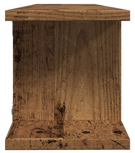 2 db antik fa színű szerelt fa fali polc 75 x 18 x 20 cm