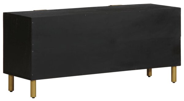 Fekete szerelt fa TV-szekrény 105 x 33 x 46 cm