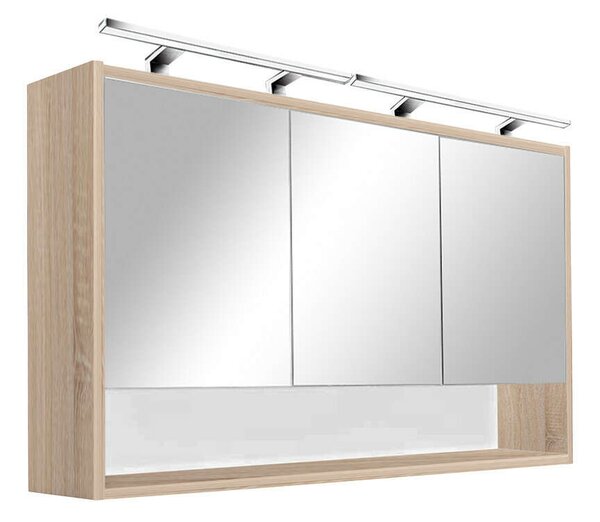 Luna Fürdőszobabútor - Tükrös Szekrény - Sonoma Tölgy - 120 cm