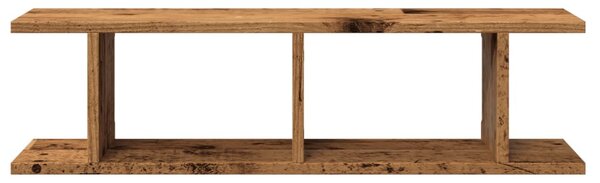 2 db antik fa színű szerelt fa fali polc 75 x 18 x 20 cm