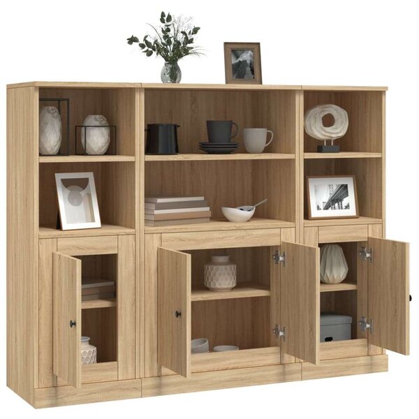 VidaXL Sonoma Tölgy Fa Magasszekrény - 3 db - 132x35,5x103,5 cm