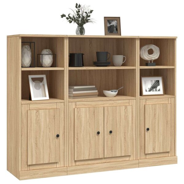 VidaXL Sonoma Tölgy Fa Magasszekrény - 3 db - 132x35,5x103,5 cm