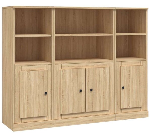 VidaXL Sonoma Tölgy Fa Magasszekrény - 3 db - 132x35,5x103,5 cm