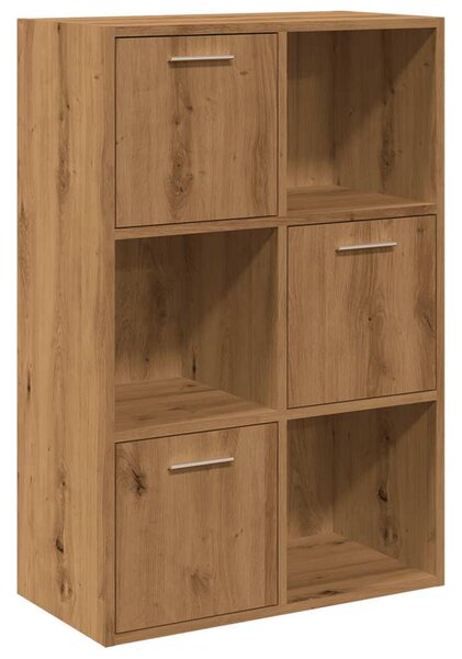 Kézműves tölgy színű szerelt fa könyvespolc 60,5 x 30 x 90 cm