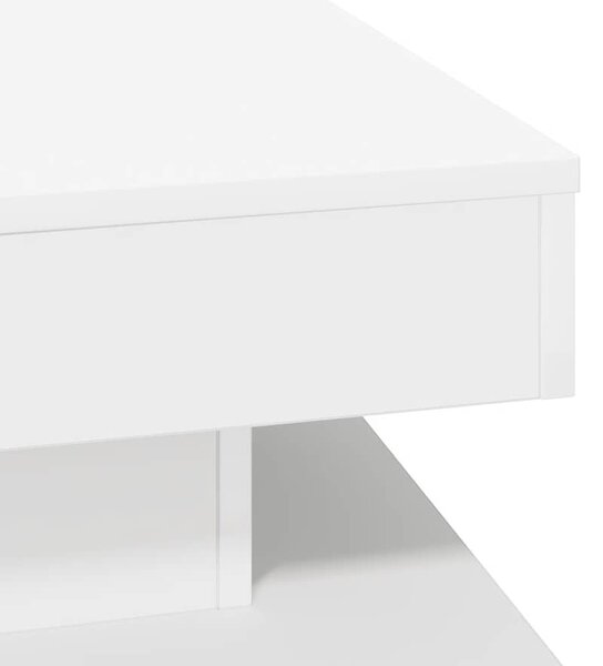Fehér dohányzóasztal 360 fokban forgatható 50x50x34,5 cm