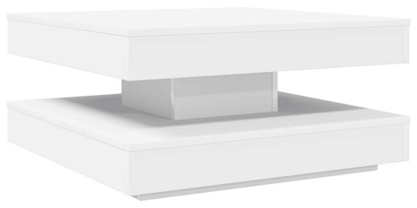 Fehér dohányzóasztal 360 fokban forgatható 70x70x34,5 cm