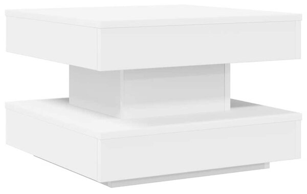 Fehér dohányzóasztal 360 fokban forgatható 50x50x34,5 cm