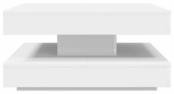 Fehér dohányzóasztal 360 fokban forgatható 70x70x34,5 cm