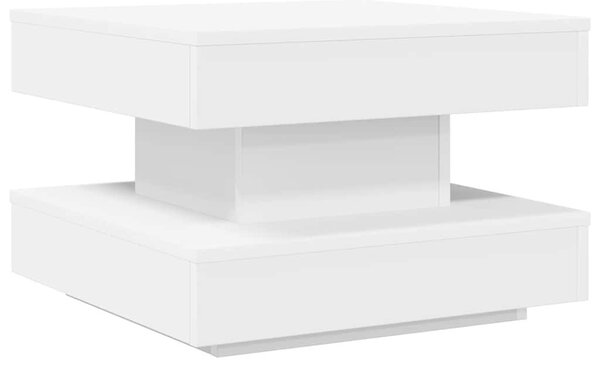 Fehér dohányzóasztal 360 fokban forgatható 50x50x34,5 cm