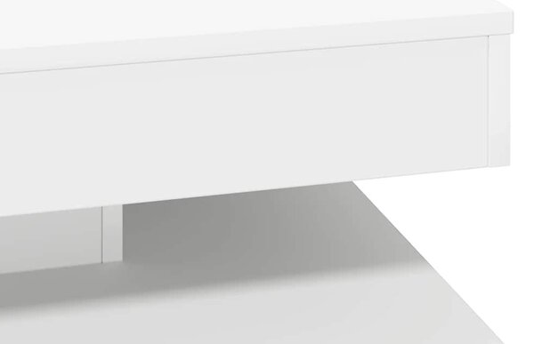 Fehér dohányzóasztal 360 fokban forgatható 70x70x34,5 cm