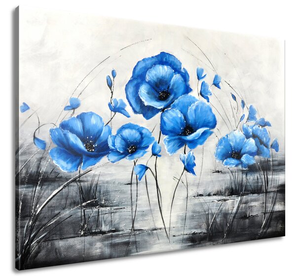 Gario Kézzel festett kép Kék pipacsok Méret: 115 x 85 cm