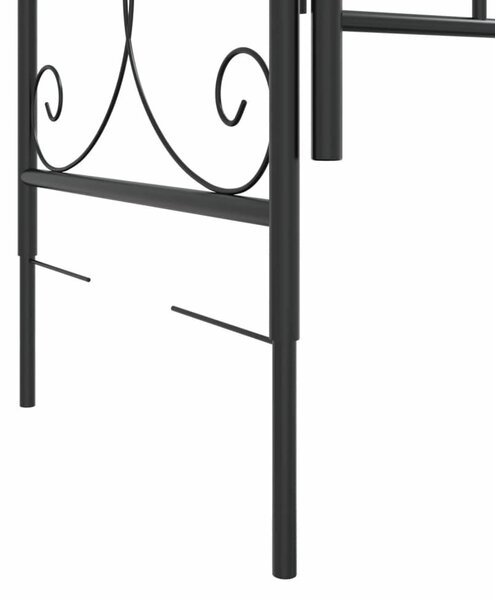 VidaXL Kerti Boltív Kapuval - Fekete Acél - 108x45x235 cm