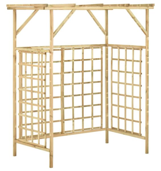 Impregnált fenyőfa kerti pergola 2 szemeteskukához