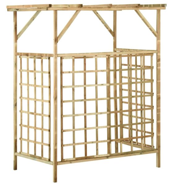Impregnált fenyőfa kerti pergola 2 szemeteskukához